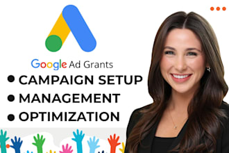 setup manage google ads grant ppc campaign  adsword  for non profit organization