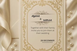make wedding reception cards and mockup