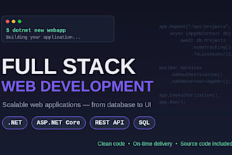 be your dotnet developer for web and api projects