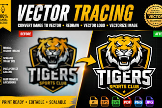 vector tracing, convert image to vector, redraw, vector logo, vectorize image