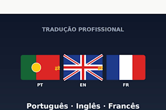 eu vou traduzir textos entre portugues ingles e frances