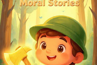 create beautiful story illustration for children with moral