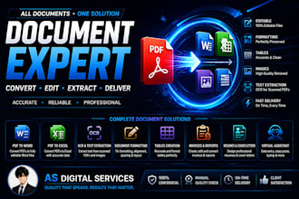 convert PDF to word, excel, ocr and format documents professionally