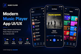 design modern music player app UI UX in figma