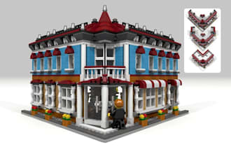 design custom digital 3d lego model moc, lego techic bike,car with instructions