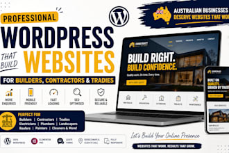 design a wordpress website for builders contractors trades roofing salon plumbin