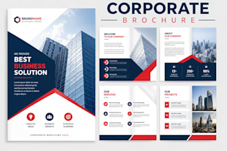 design corporate presentation, company profile and report brochure in canva