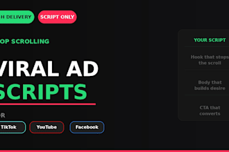 write viral tiktok facebook youtube ad script