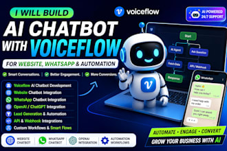 build ai chatbot automation website whatsapp integration social medial voiceflow