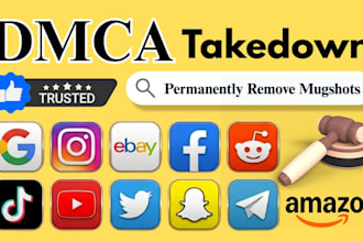 permanently remove mugshots articles bad news copyright harrasing leaks by dmca