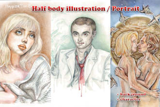 draw your character in watercolor design