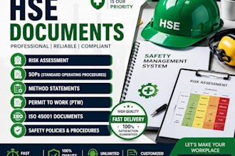 create hse documents, risk assessment, sop, iso documents
