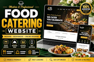 design a modern food catering website for restaurant and catering business