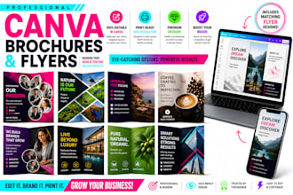 design editable canva brochures real estate trifold brochure bifold brochure