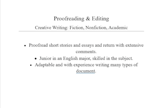 proofread and edit your creative writing