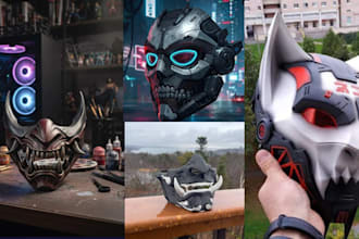 design wearable 3d mask oni mask anime cosplay mask model for 3d print and paint