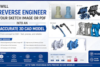 reverse engineer your sketch image or PDF into an accurate 3d cad model