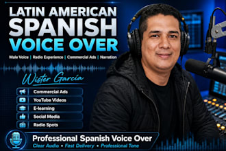 record a professional latin american spanish male voice over