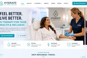 build wix iv hydration website iv clinic therapy drip infusion website