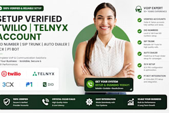 setup verified twilio telnyx account did number sip trunk auto dialer 3cx p1 bot