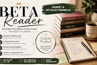 beta read your fiction book and provide honest feedback
