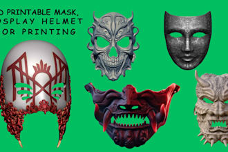 do custom 3d mask printable mask halloween mask 3d cosplay mask print and paint
