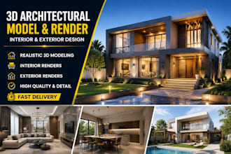 design 3d house model and interior, exterior rendering architectural walkthrough