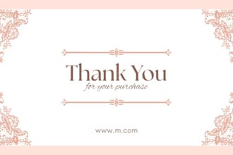 degsion elegent thanks you card