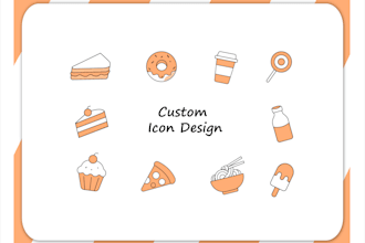 design minimalist line icons, flat icons, vector icon set