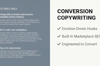 write SEO product description and high converting social media copy