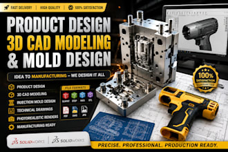 design professional product design, 3d cad modeling and mold design
