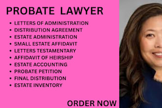 be your probate lawyer for estate distribution, succession and property matters