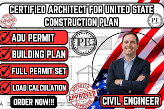 certified architect full permit set,adu permit,load calculation,building plan