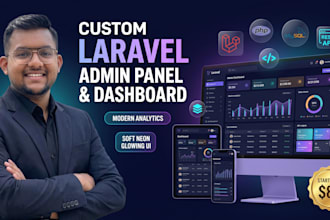 develop a custom laravel admin panel and dashboard with crud