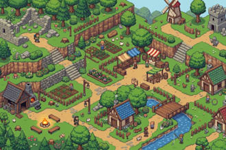draw retro pixel game art, sprite sheet pixel art character isometric pixel art