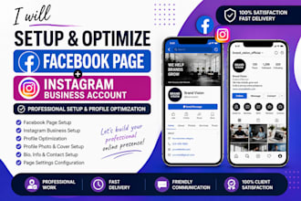 create and optimize facebook page and instagram business account