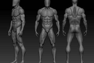 sculpt a detailed 3d head, bust, full body model, face likeness for 3d printing