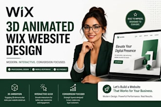 3d animated wix website design interactive wix UI UX modern website development