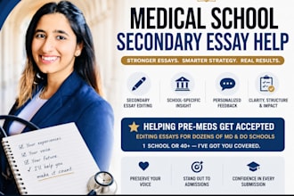 professionally edit your medical school secondary  essays