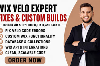 design fix your wix velo, corvid, code errors and build custom wix functionality