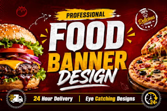 design food posters, menu flyers and social media graphics