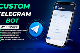 be your custom telegram automation bot and telegram mini app developer