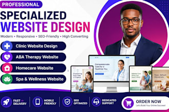 set up clinic website design, aba, homecare, and spa website