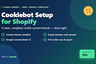 set up cookiebot cookie consent banner for your shopify store