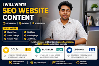 website content for home, about, services, and faq pages