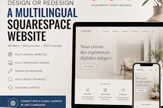 design redesign multilingual bilingual squarespace website