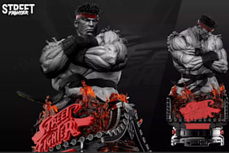 sculpt collectible bust, figurine and display sculpture for 3d printing
