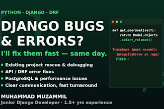 fix django bugs, errors and issues in your existing project