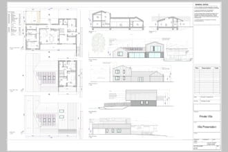 design architectural plans in revit, autocad and sketchup