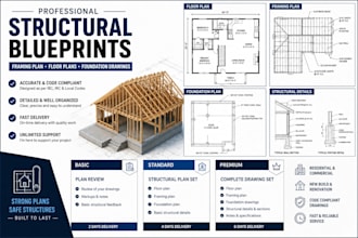 draw structural blueprints, framing plan, floor plans, and foundation drawings